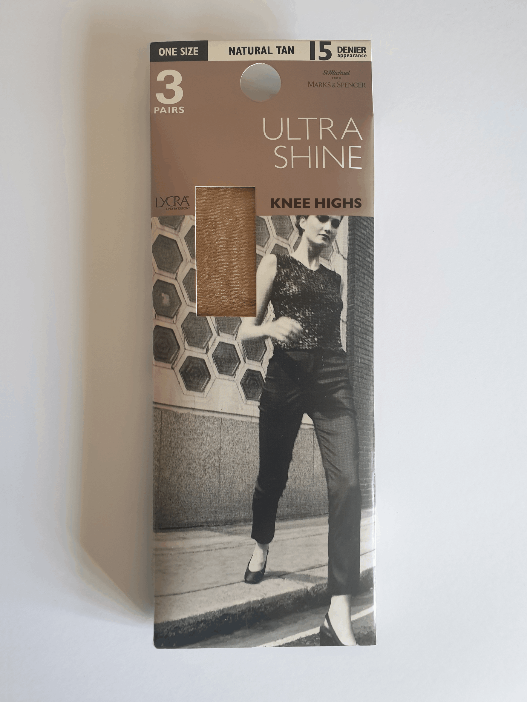 andreas karaiskos business communications through design website and graphic design Knee highs Ultra Shine Hosiery Packaging Design